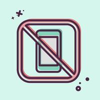 Icon No Phone. related to Public symbol. MBE style. design editable vector