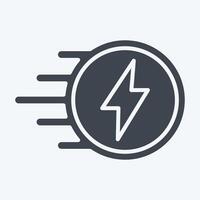 Icon Flash. related to Speed symbol. glyph style. design editable vector