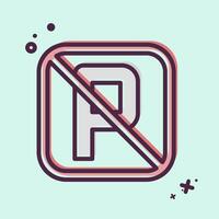Icon No Parking. related to Public symbol. MBE style. design editable vector
