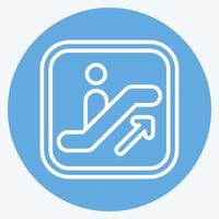 Icon Escalator. related to Public symbol. blue eyes style. design editable vector