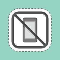 Sticker line cut No Phone. related to Public symbol. design editable vector