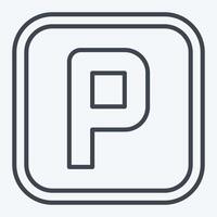 Icon Parking. related to Public symbol. line style. design editable vector