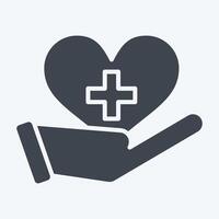 Icon Health. related to Healthcare symbol. glyph style. design editable vector