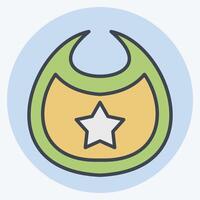 Icon Baby Bibs. related to Kindergarten symbol. color mate style. design editable vector