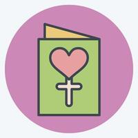 Icon Greeting Card. related to Women symbol. color mate style. design editable vector
