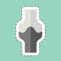 Sticker line cut Bone. related to Healthcare symbol. design editable vector