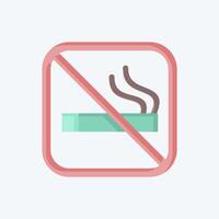 Icon No Smoking. related to Public symbol. flat style. design editable vector