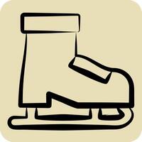 Icon Roller Skates. related to Hobbies symbol. hand drawn style. design editable vector