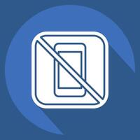 Icon No Phone. related to Public symbol. long shadow style. design editable vector