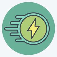 Icon Flash. related to Speed symbol. color mate style. design editable vector