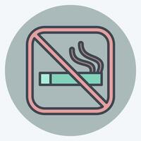 Icon No Smoking. related to Public symbol. color mate style. design editable vector