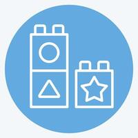 Icon Blocks. related to Kindergarten symbol. blue eyes style. design editable vector