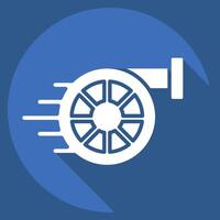 Icon Turbo. related to Speed symbol. long shadow style. design editable vector