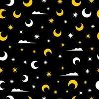 moon stars and sky seamless pattern background vector