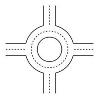 Simple Roundabout Road Intersection Diagram vector