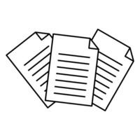 Three Stacked Documents with Lined Pages, Worksheet document vector
