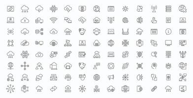 Information Technology web icon set. Network, web design, software, website, data, computer, progress, programming, internet, collection. vector