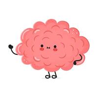 Brain waving hand character. Isolated on white background vector