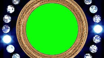 Golden Green Screen Window Frame with Diamond Loop Design video