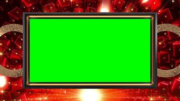 Red Shimmer Background Featuring a Green Screen Frame video