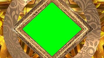 Golden Circle and Square Seamless Loop Green Screen Background Template video