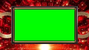 Glittery Red Scene and Green Screen Display Window video