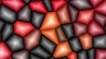 Realistic abstract looping animation of the moving fancy textured shining polygonal mosaic pattern. soft colorful light cubes. video
