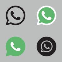 Set of whatsapp logos vector