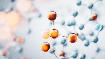 Transparent molecule background, 3d rendering. video
