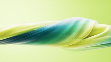 Flowing twisted green cloth background, 3d rendering. video