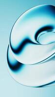 Abstract blue gradient glass background with smooth transitions of colors, 3d rendering. video
