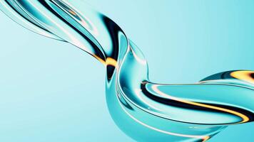 Abstract blue gradient curve glass background, 3d rendering. video