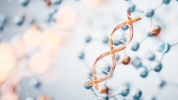 dna estrutura com moleculares fundo, 3d Renderização. video
