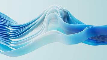 Flowing gradient blue curve ribbon background, 3d rendering. video