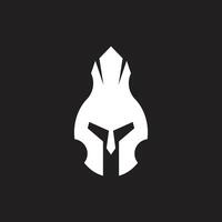 Spartan warrior helmet, emblem. Spartan helmet logo, Spartan illustration, gladiator helmet armor flat vector