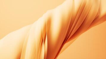 Flowing twisted orange cloth background, 3d rendering video