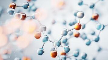 Transparent molecules background, 3d rendering video