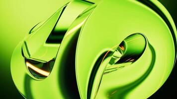 Abstract green gradient glass background with smooth transitions of color, 3d rendering. video