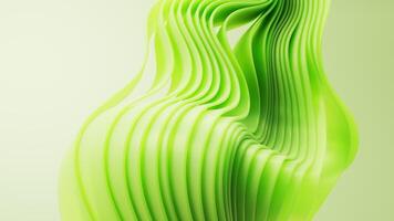 Flowing gradient green curve ribbon background, 3d rendering. video