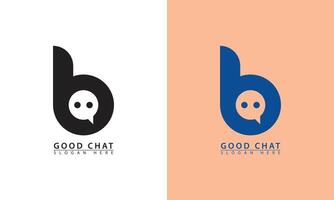 Logo combination of letter B and chat balloon vector