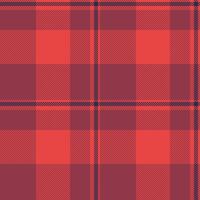 Adorable check seamless textile, kingdom plaid pattern . 40s tartan fabric texture background in red and dark colors. vector