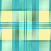 Editable texture fabric check, father background seamless. Uk pattern plaid textile tartan in cyan and yellow colors. vector