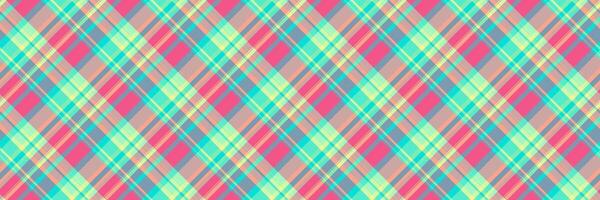 Club texture check pattern, gorgeous textile tartan . Random fabric plaid seamless background in pastel and green colors. vector