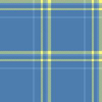 Conceptual seamless check background, setting plaid tartan texture. Packing textile pattern fabric in blue and yellow colors. vector