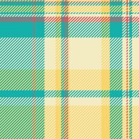 Short textile background seamless, cowboy texture pattern. Rough tartan fabric check plaid in teal and light colors. vector