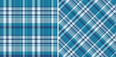Plaid seamless pattern of textile tartan texture with a check fabric background. Set in cold colors. Chic home decor ideas. vector