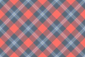Linen tartan background, neat check seamless plaid. Dreamy texture pattern fabric textile in pastel and salmon colors. vector