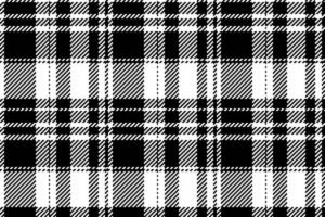 70s textile fabric , deluxe tartan seamless check. Scrapbook plaid background texture pattern in black and white colors. vector