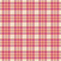 Grunge fabric tartan, korean textile seamless texture. Form background plaid pattern check in orange and pink colors. vector