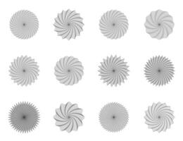 Money watermark, geometric round guilloches. Spirograph patterns and borders set illustration. vector